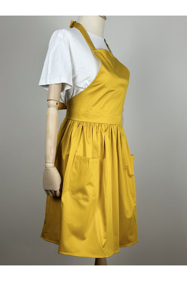 Apron neck dress clearance