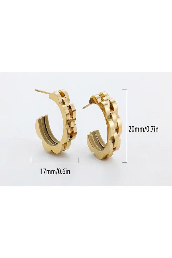 Gece Bijuteri Rolex model gold hoop earrings Trendyol