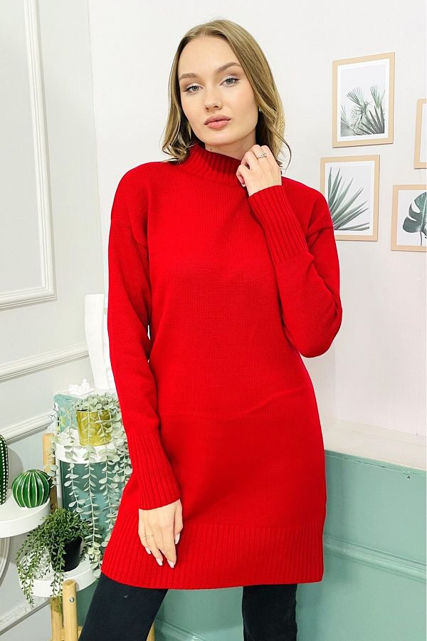 Red tunic sweater cheap