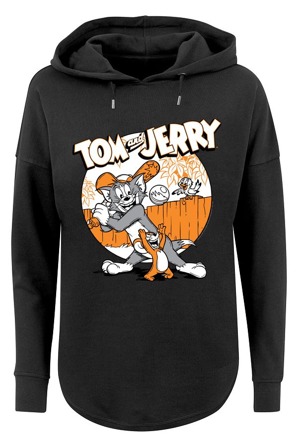 F4NT4STIC-Damen Tom und Jerry spielen Baseball mit übergroßem Damen-Kapuzenpullover 1