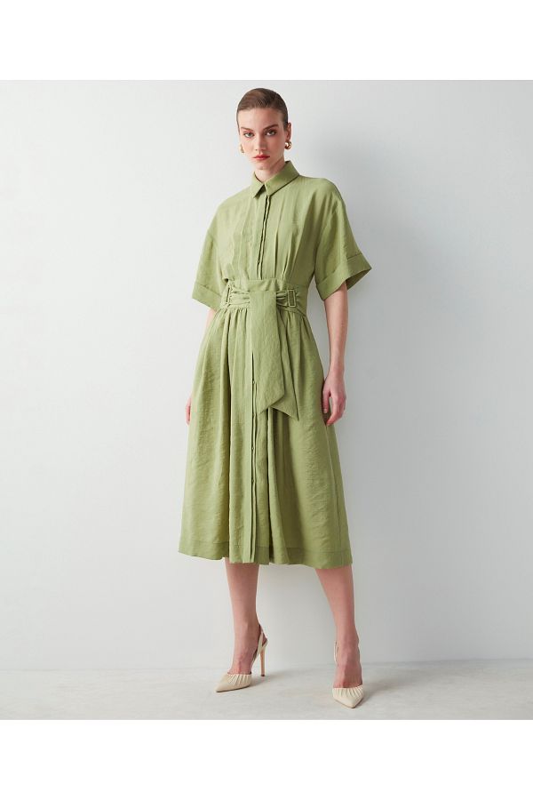 İpekyol-Shirt Dress with Metal Accessories 1