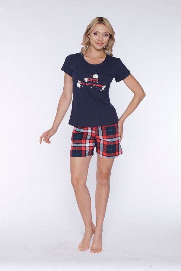 Rubina Secret Short Sleeve Shorts Pajama Set homewear Femme Cotton Trendyol