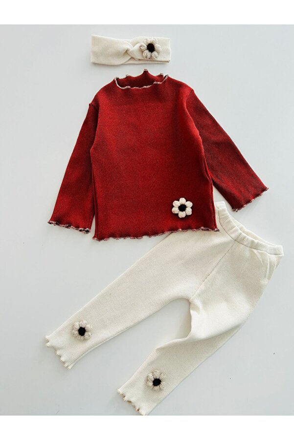 aryakids Kız Bebek Çocuk Fitilli Bandanalı Alt Üst Takım