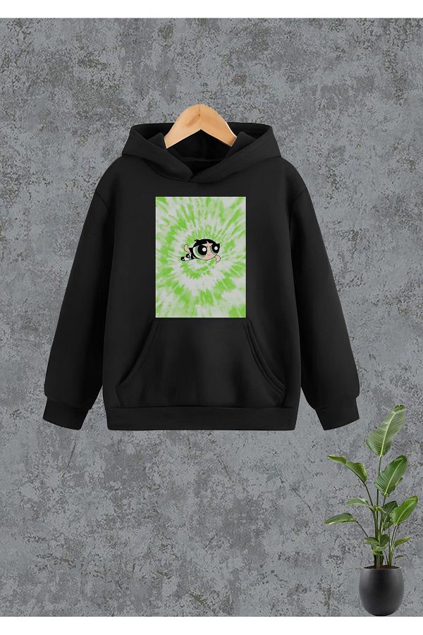 S RU The Powerpuff Girls Loved Character Buttercup Design Printed Hooded Kids Sweatshirt Trendyol