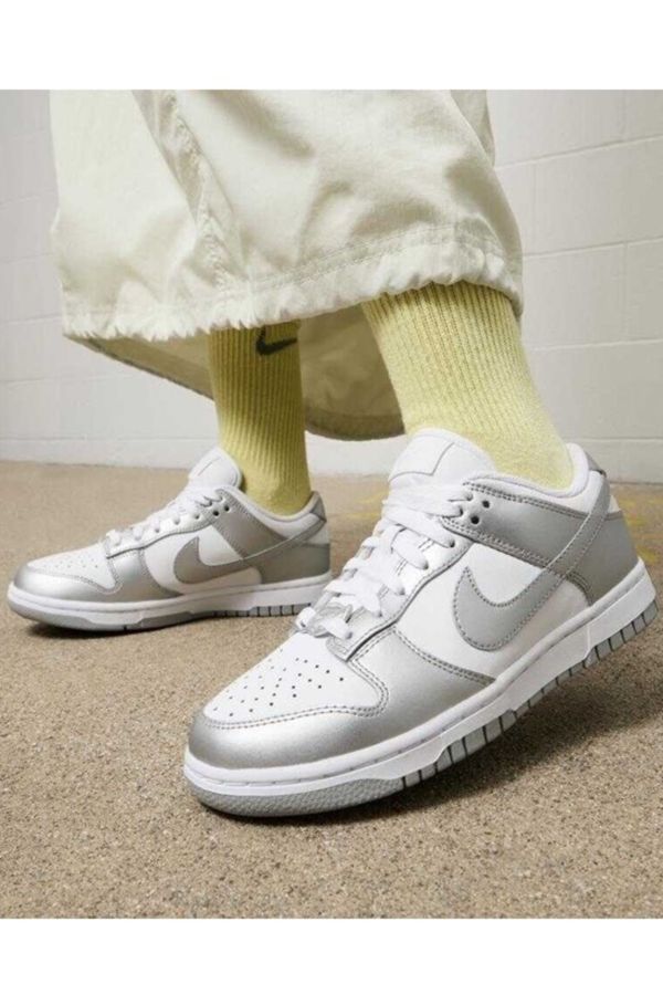 Nike Dunk Low Metallic Silver Women's Sneaker Shoes - Trendyol