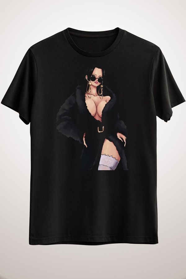 geative-Unisex Black Anime Hot Boa Hancock with Modern Outfit T-Shirt &amp;   Accessories 1
