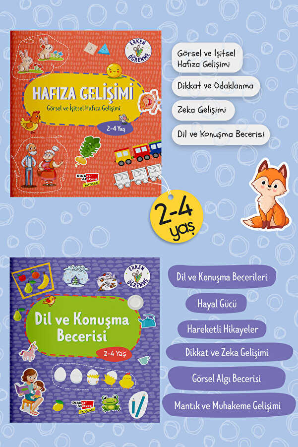Dikkat Atölyesi Yayınları Hafıza Gelişimi, Dil Ve Konuşma Becerisi 2-4 Yaş Set