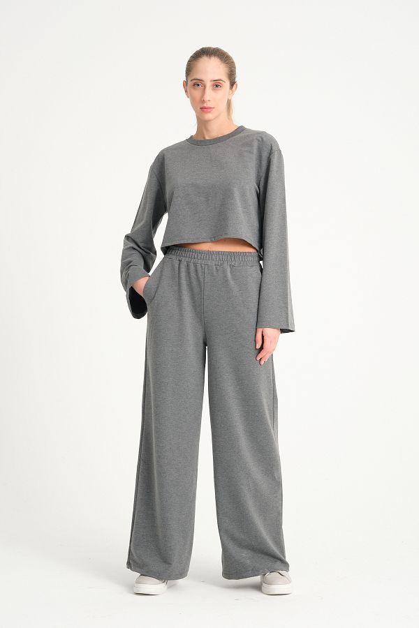 MOONL GHT Women s Clothing Two Thread Crop Tracksuit Winter Suit Soft and Fashionable Sportswear Trendyol