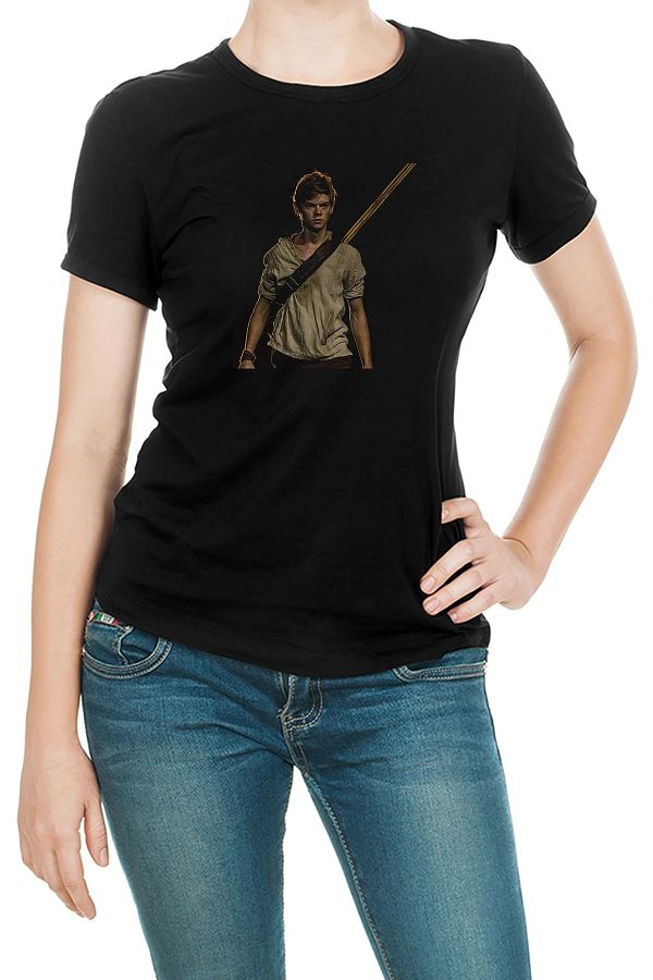 QIVI-The Maze Runner Newt Printed Black Women's Knitted Tshirt T-shirt T-Shirt T Shirt 1