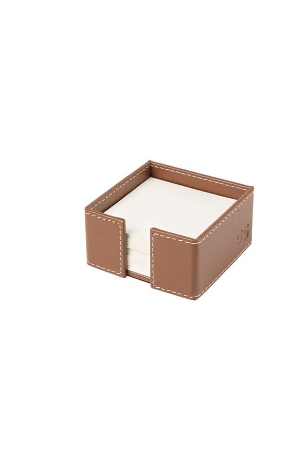 2K-Cube Notepad Holder Artificial Leather Desktop 10x10x5 Cm 1