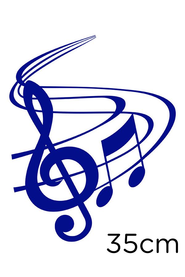 New Jargon-Solfeş Key And Sheet Music Sticker Sticker on Lines 35cm - Navy Blue 1