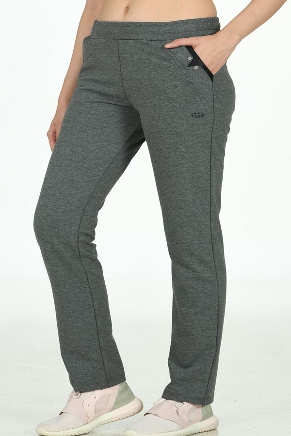 TRENDH LL Trend Hill Anthracite Women s Two Thread Straight Leg Pocket Classic Sports Plus Size Sweatpants Edy201903b Trendyol