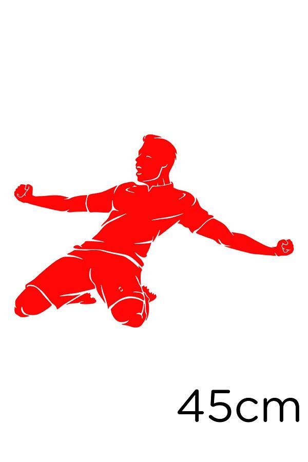 New Jargon-Goal-Putting-Loving Football Player Sticker with Open Arms 45cm - Red 1