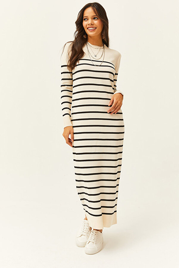 esprit strickkleid gestreift