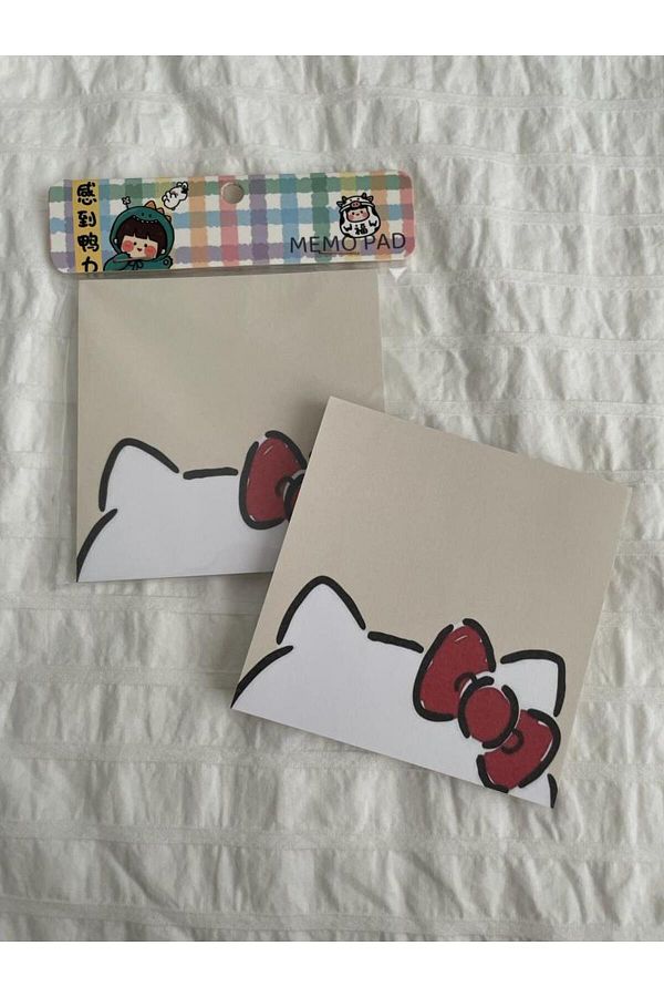 Planet Butik-Ribbon Cat Memo Pad Square Notepad 1
