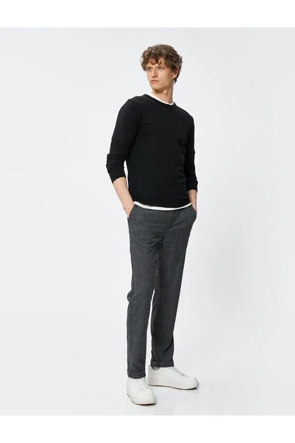 Koton-4wam40003hw Herren-Canvas-Hose, schwarz kariert 1