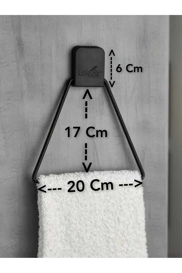 Mucha Luxury Adhesive Triangle Stainless Metal Black Screwless Towel Holder 20 Cm Trendyol