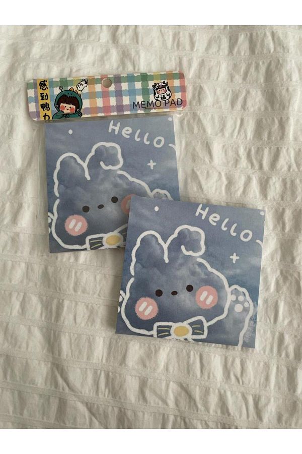 Planet Butik-Hello Sky Rabbit Memo Pad Square Notepad 1