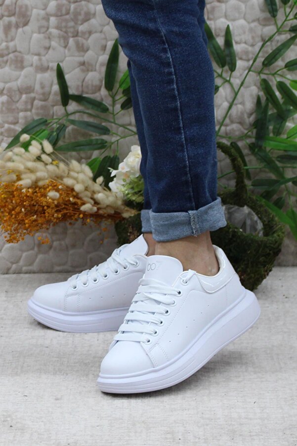 fort B-150 White Comfortable Thick Sole Sneaker Men's Sports Shoes