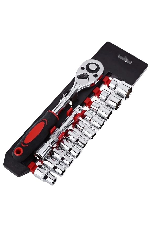 DynamicTech-12 Piece Socket Set Ratchet Set with Stand Quality Socket Set Wrench Set Wrench Set 1