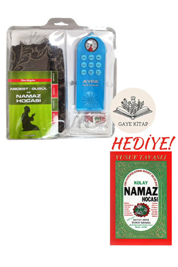 Ayfa Basın Yayın EĞİTİCİ NAMAZ SETİ SESLİ SECCADE (MAVİ RENK) - KOLAY NAMAZ HOCASI HEDİYELİ!