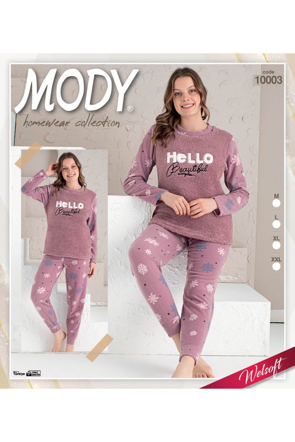 MODY home wear fleece winter thick pajama set - Trendyol