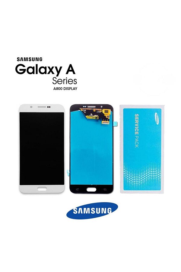 Samsung-شاشة LCD متوافقة مع Galaxy A8 A800 تعمل باللمس باللون الأبيض 1