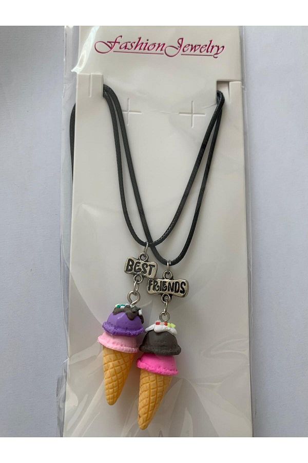 Y MODA Best Friends 2 Piece Bff Ice Cream Cone Necklace Trendyol