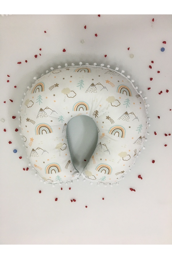 BUSEBABYHOME Yeşil , Çift Taraflı Emzirme Yastığı/Emzirme Minderi/Bebek Destek Minderi/ Hamile Yastığı