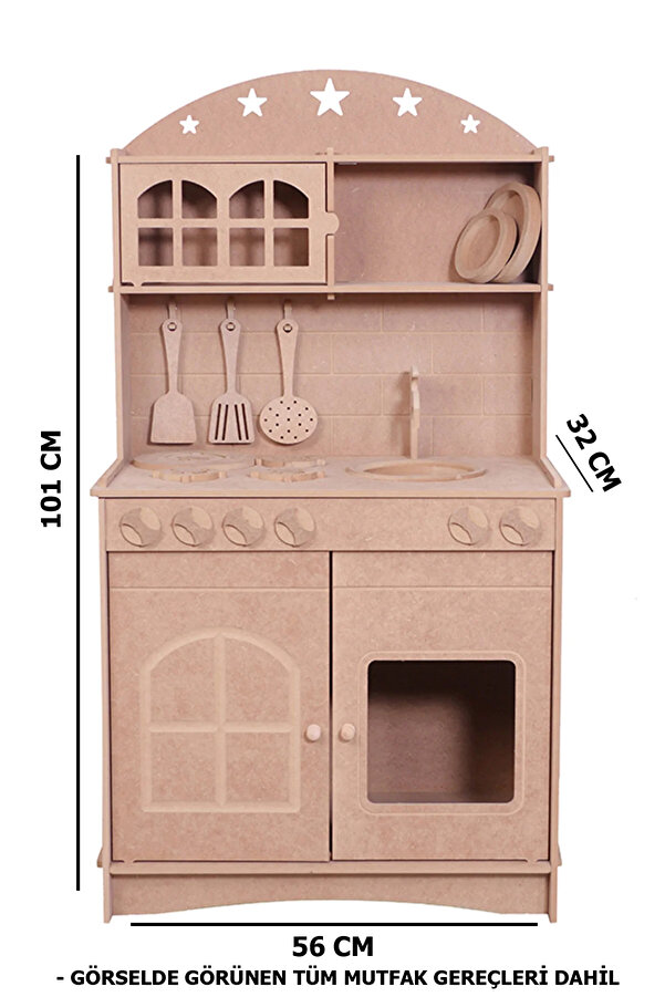 Buradadavar Hobi Ahşap Ahşap Montessori Çocuk Oyuncak Mutfak Servis Seti (EKONOMİK SADE SET)