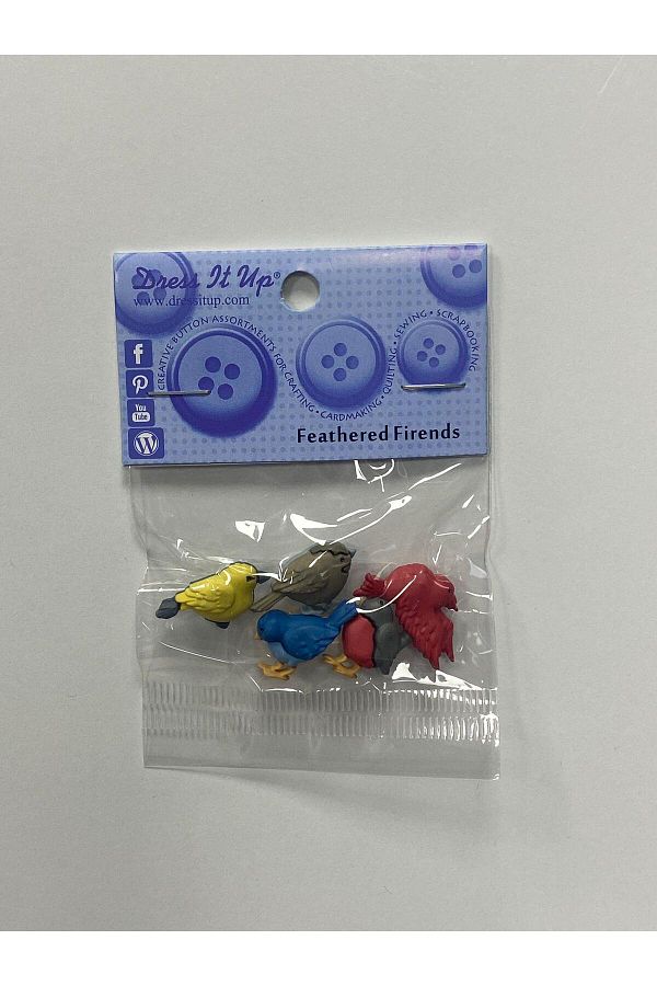 BALIM ÖRGÜ EVİ-Accessory Buttons with Little Birds Figures 5 Pieces in a Package 1