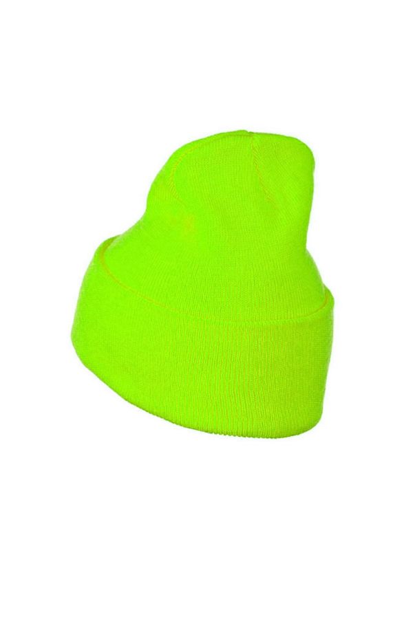 KAD M BERE Double Layer Tight Woven Neon Yellow Fisherman Beanie Trendyol