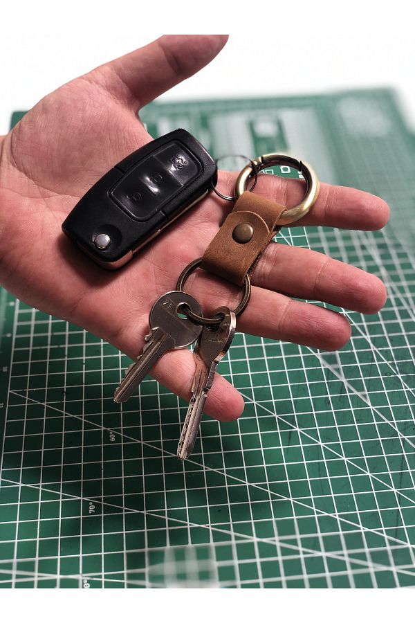 overcraft-1.Class Quality Genuine Leather Double Sided Handmade Keychain 1