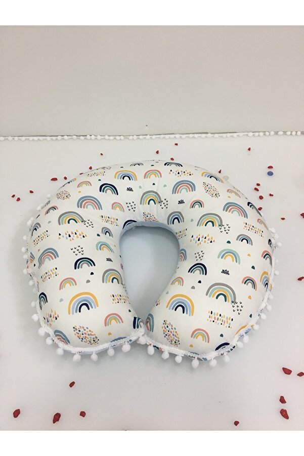 BUSEBABYHOME Mavi , Çift Taraflı Emzirme Yastığı/Emzirme Minderi/Bebek Destek Minderi/ Hamile Yastığı