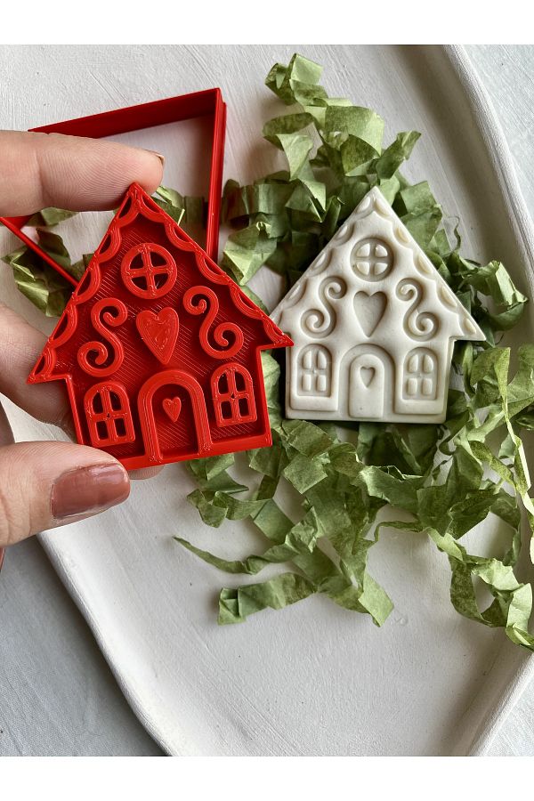 Volala-New Year's House Shaped Cookies - Ceramic Mold 1