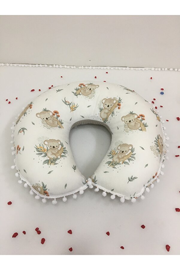 BUSEBABYHOME Kahverengi , Çift Taraflı Emzirme Yastığı/Emzirme Minderi/Bebek Destek Minderi/ Hamile Yastığı