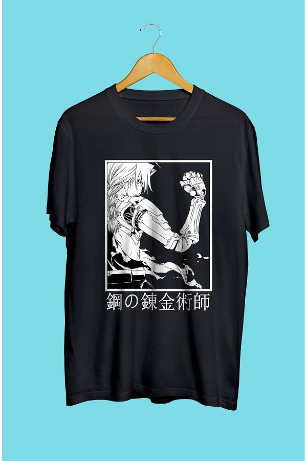FULL TOLERANCE-Full Metal Alchemist Edward Elric (metanic Sleeve) Anime Character Printed Special Design T-Shirt 1
