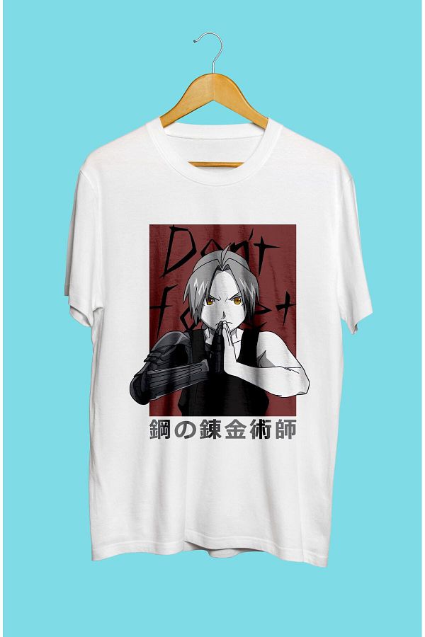FULL TOLERANCE-Full Metal Alchemist Edward Elric (metanic Sleeve) Anime Character Printed Special Design T-Shirt 1