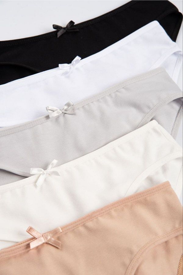 Happy Fox-Chiloți pentru fetiță din bumbac Set de 5 pachete Lycra Slip Basic 1