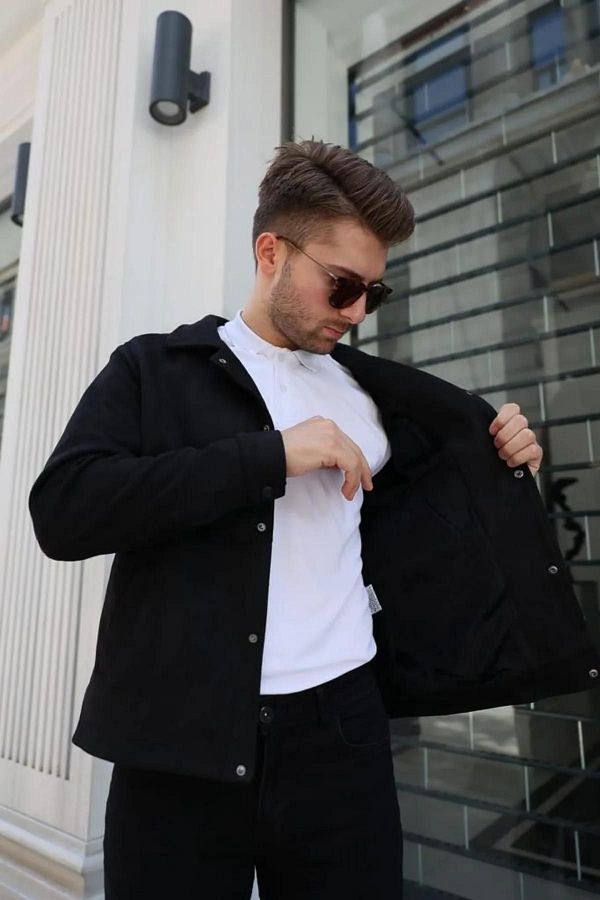 Your Consent-Men's Spring Nubuck Jacket - Fully Fitted Nubuck Jacket with Stylish Snap Buttons 1