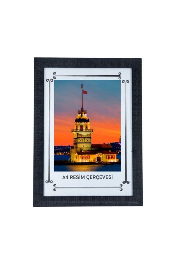 AS TİCARET-Ekolphoto 21*30 A4 Size 5-Piece Set Unbreakable Plexi Black Frame Set on the Face 1