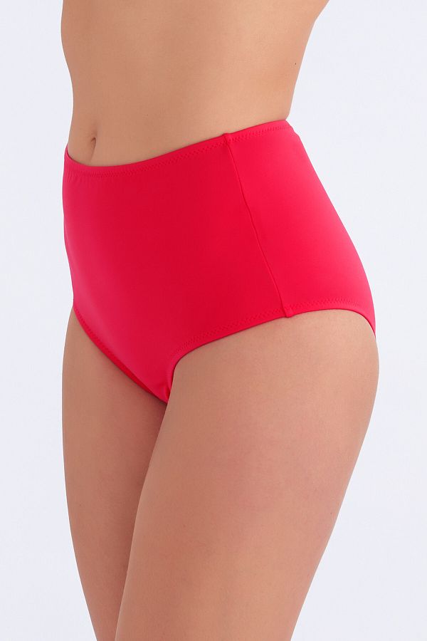 AYYILDIZ-63048 Red High Waist Bikini Bottom 1