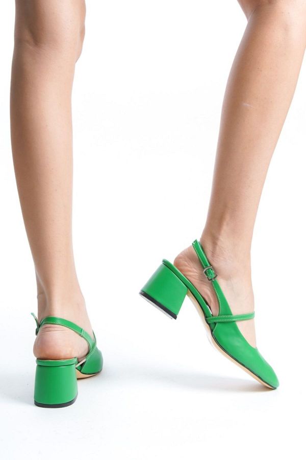 Green thick heels hotsell