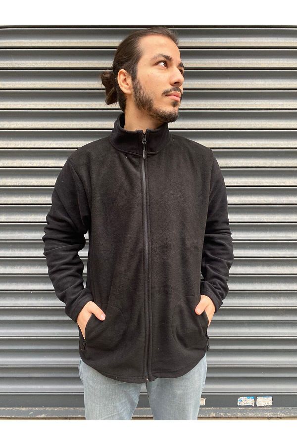 Fleece cardigan with pockets top