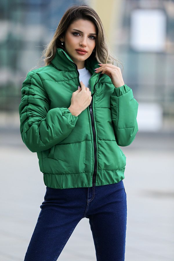 Green drawstring jacket shop
