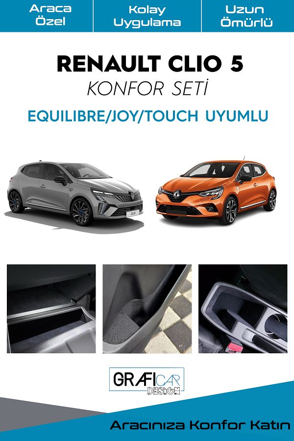 GRAFICAR DESIGN-Renault Clio 5 Comfort Set - "Equilibre- Joy- Touch Compatible" Product with Fabric Covering and Insulation 1