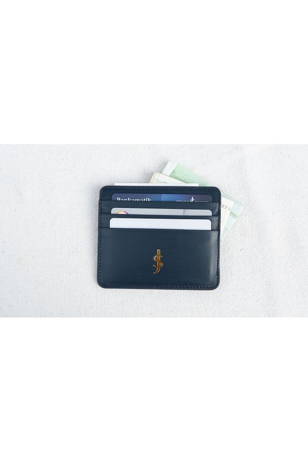 js joei store-Joei Dark Blue Compact Card Holder 1