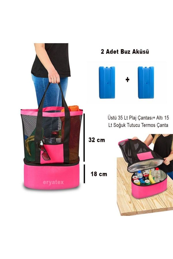 eryatex-Thermos Camping Beach Bag Cold Warm Thermos Bag with Holder Compartment and Freezer 1
