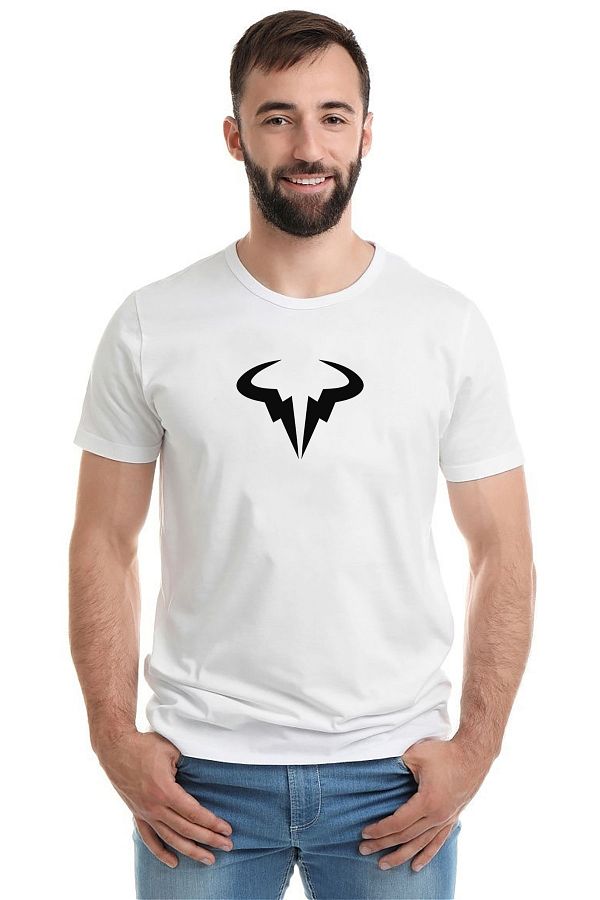 QIVI Logo Rafa Nadal Academy By Movista Printed White Men s Knitted T Shirt Trendyol
