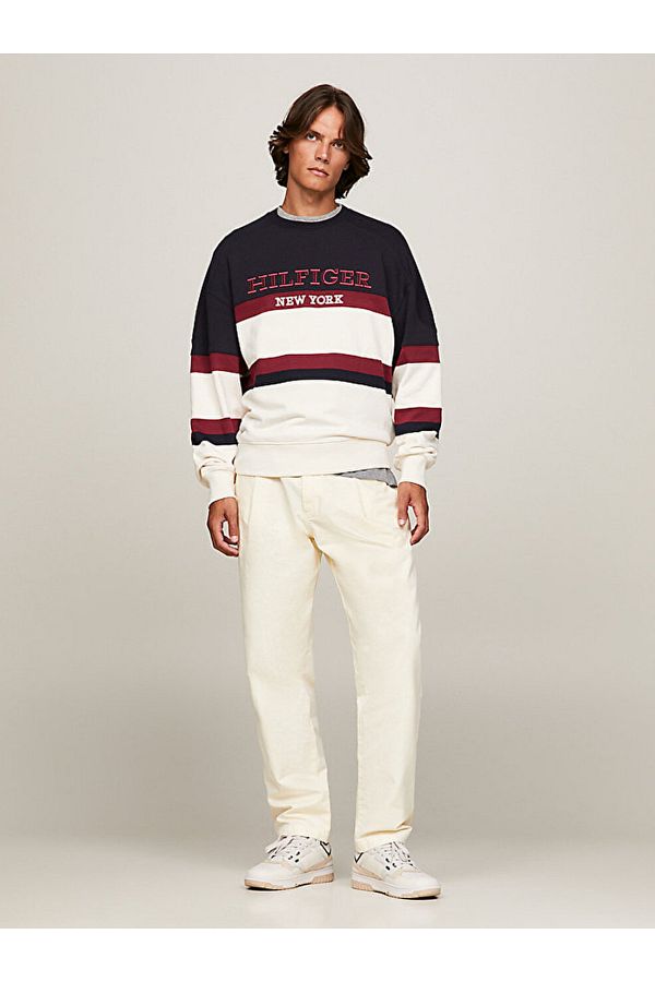 Tommy Hilfiger Hilfiger Monotype Color Blocked Sweatshirt Trendyol